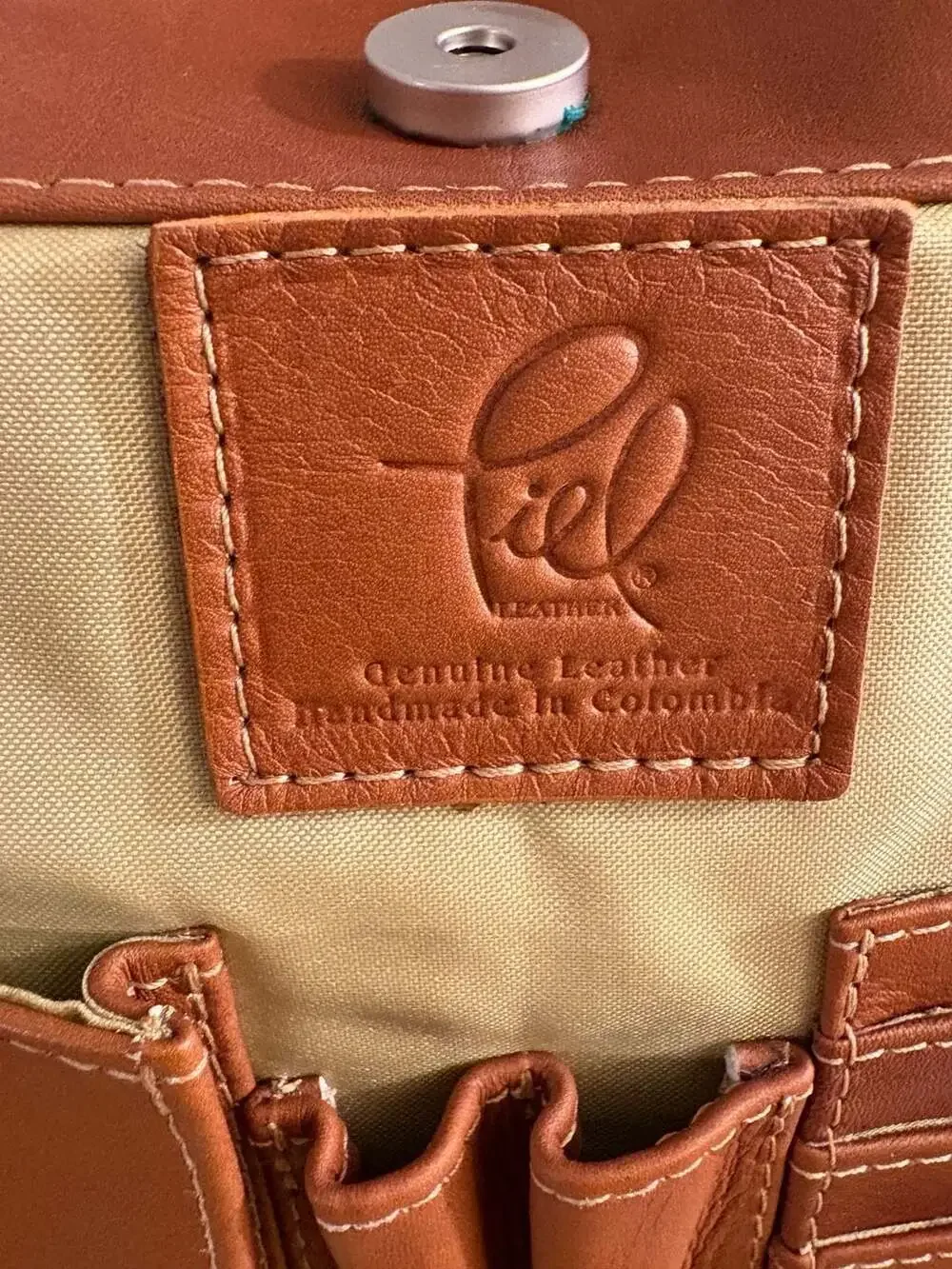 Piel Leather 2102 Computer Briefcase Tan Genuine Leather Laptop Bag